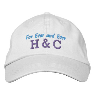 For Ever and Ever Custom Initials Blue Purple Love Embroidered Baseball Cap