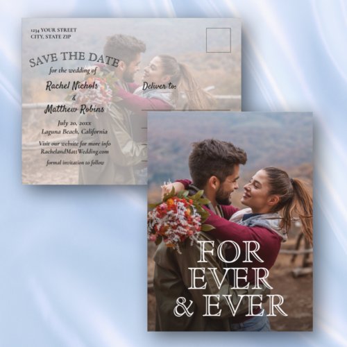 For Ever and Ever Wedding Save the Date Announcement Postcard