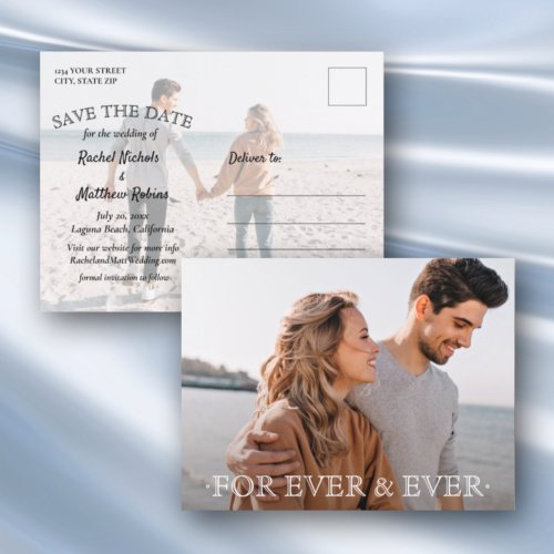 For Ever and Ever Wedding Save the Date Announcement Postcard