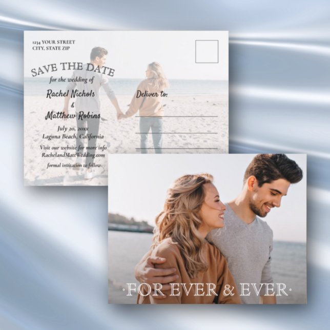 For Ever and Ever Wedding Save the Date Announcement Postcard (Creator Uploaded)