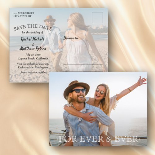 For Ever and Ever Wedding Save the Date Announcement Postcard
