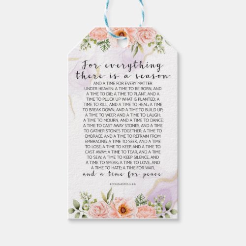 For Everything There Is Ecclesiastes 31_8 Gift Tags