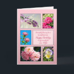 For ex-wife, beautiful flowers birthday card<br><div class="desc">A birthday card for a ex-wife. Send beautiful flowers to a beautiful person. A birthday card with a beautiful sentiment. A collection of framed pictures of flowers on a pink background.</div>