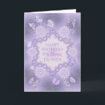 For ex-wife, lilac birthday card with flowers<br><div class="desc">A garden of flowers and butterflies in lavender hues and shades.  A birthday card for an ex-wife. A modern take on a traditional look. Inside the card is a lovely verse. Copyright Norma Cornes</div>