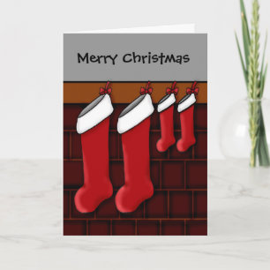 For expecting parents of twins Christmas stockings Holiday Card