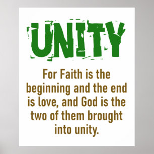 For Faith Is The Beginning - Unity Quote Poster