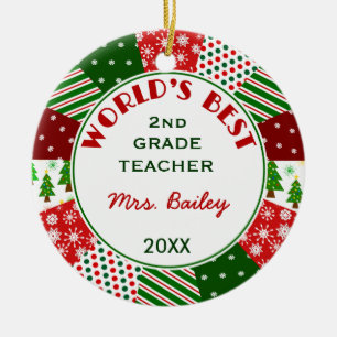 For Favorite Teacher Christmas gift Ceramic Ornament
