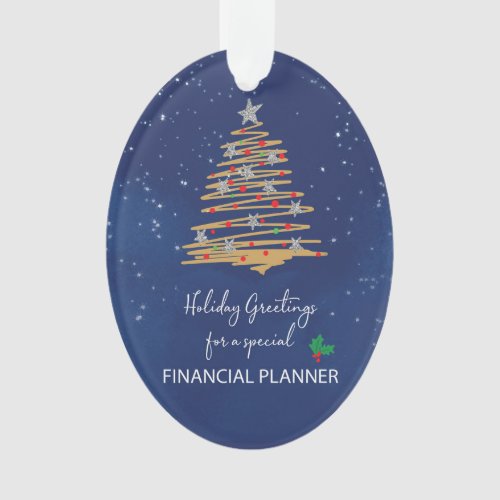 For Financial Planner Christmas Tree Custom Name Ornament