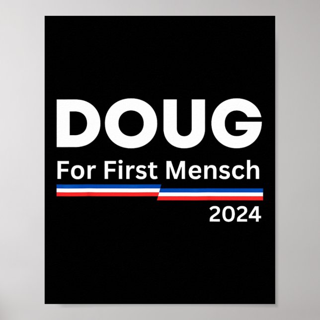 For First Mensch Yiddish Pun Kamala Harris Hebrew  Poster (Front)