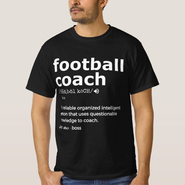 For football coach and coaches gift present T-Shirt (Front)
