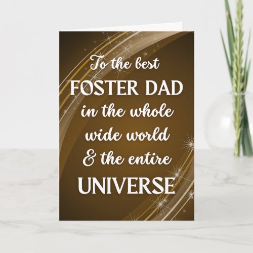 For Foster Dad Fathers Day Universe Theme Card