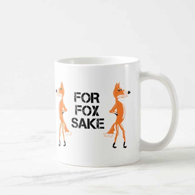 For Fox Sake Arguing Foxes Coffee Mug (Right)