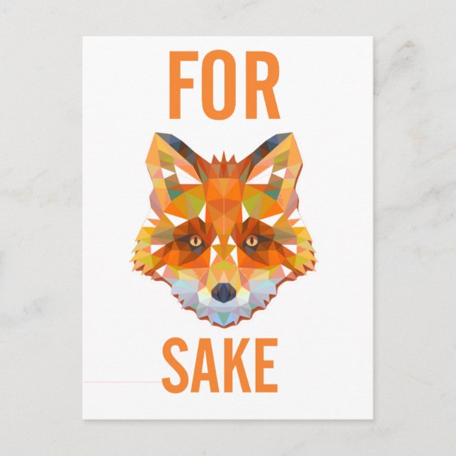 For Fox Sake Funny Postcard (Front)