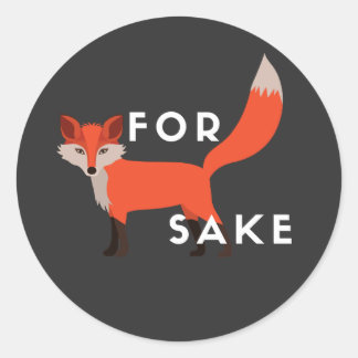 For Fox Sake Personalized Notebook Journal Classic Round Sticker