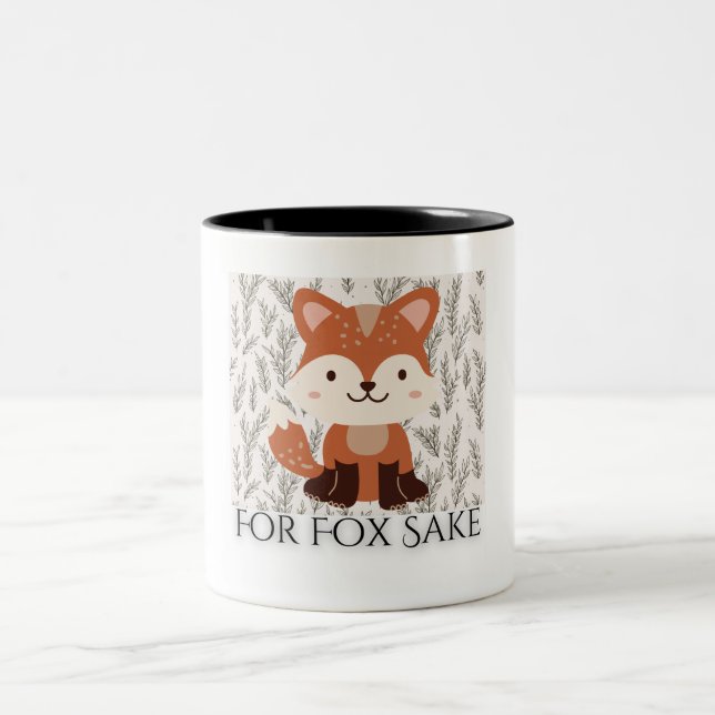 For Fox Sake Two-Tone Coffee Mug (Center)