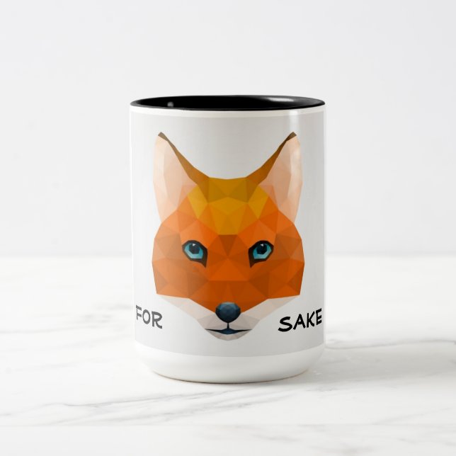 For fox sake Two-Tone coffee mug (Center)