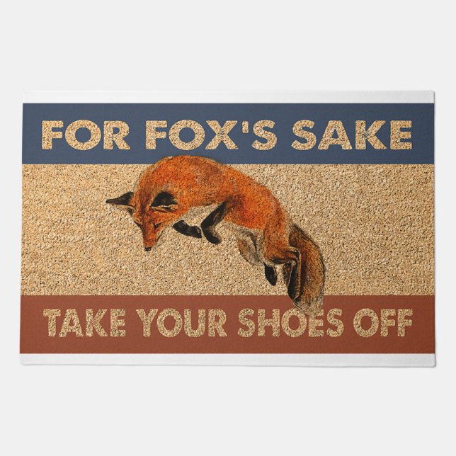 For Fox's Sake Take Your Shoes Off Doormat (Front)