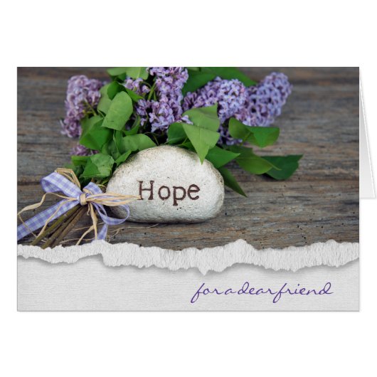 for friend-lilac bouquet with hope text (Front Horizontal)