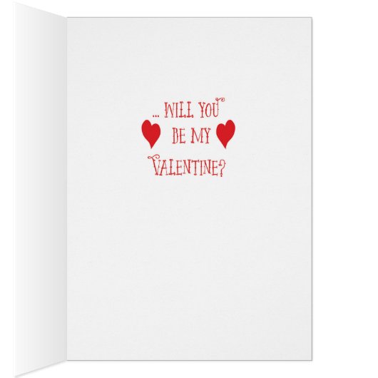 For Friend Moustache Valentine's Day Red Hearts (Inside (Right))