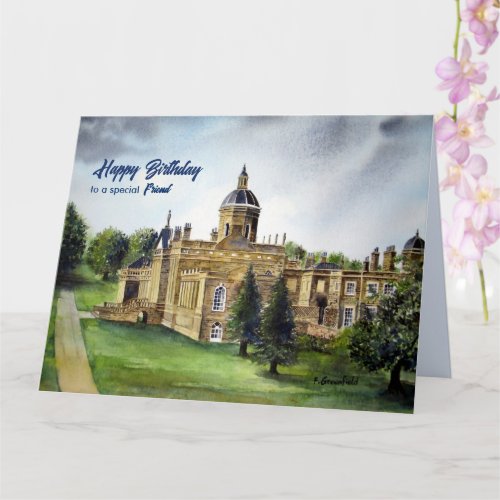 For Friend on Birthday Castle Howard York Painting Card