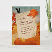for Friend Sentimental Autumn Path Thanksgiving