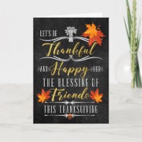 for Friend Thanksgiving Blessings Chalkboard