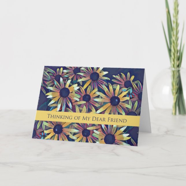 For Friend Thinking of You Black Eyed Susans Card (Front)