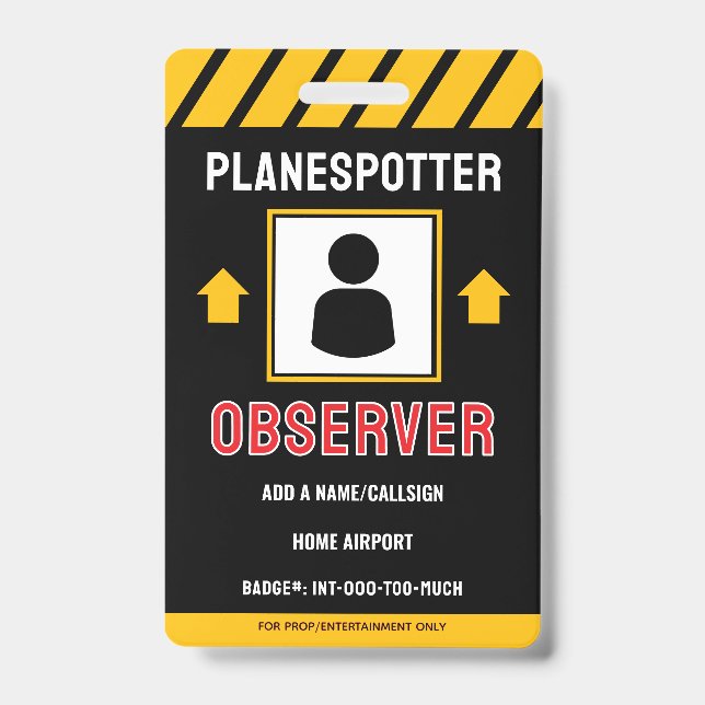 For Fun Planespotter Badge (Front)