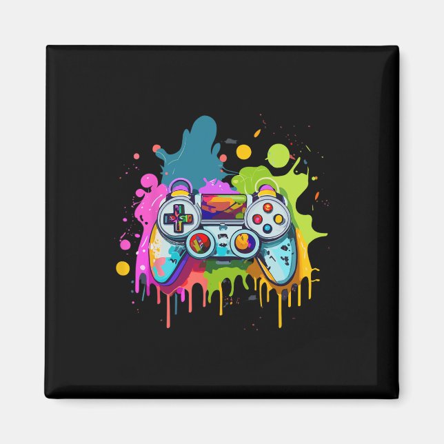 For Gamers Paint Controller Gaming Apparel Video G Magnet (Front)