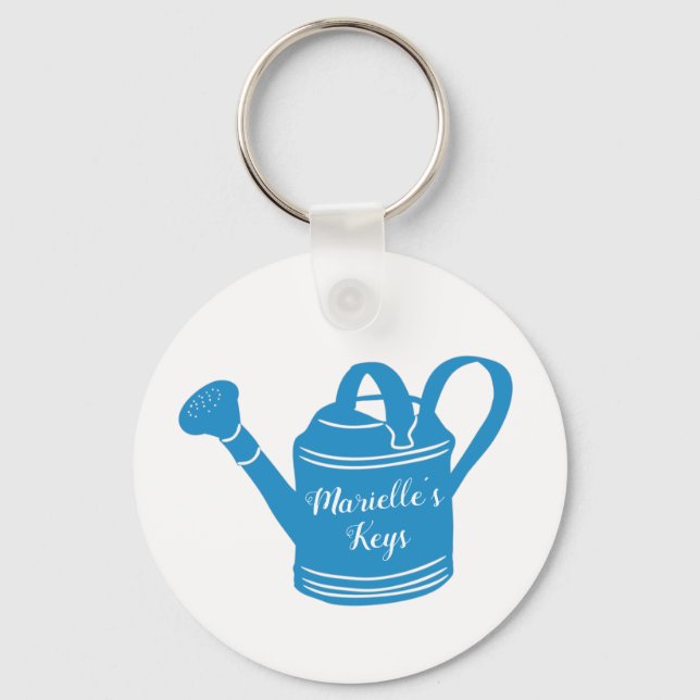 For Gardeners Custom Personalized Watering Can Keychain (Front)