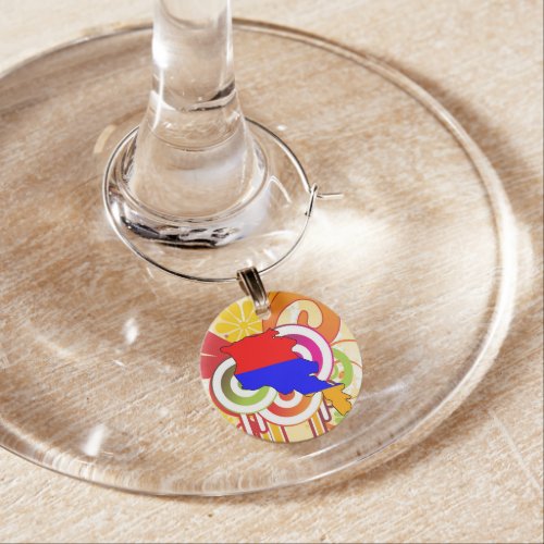 For Gifts Armenia Flag Map Wine Glass Charm