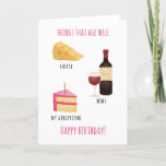 For Girlfriend Things That Age Well Birthday Card<br><div class="desc">Contemporary and sweet,  things that age well girlfriend happy birthday card. Exclusive design to the Green Elephant Cards brand.</div>