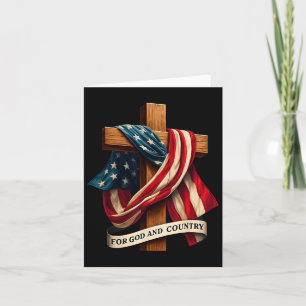 For God And Country Cross Christian Patriotic Jesu Card