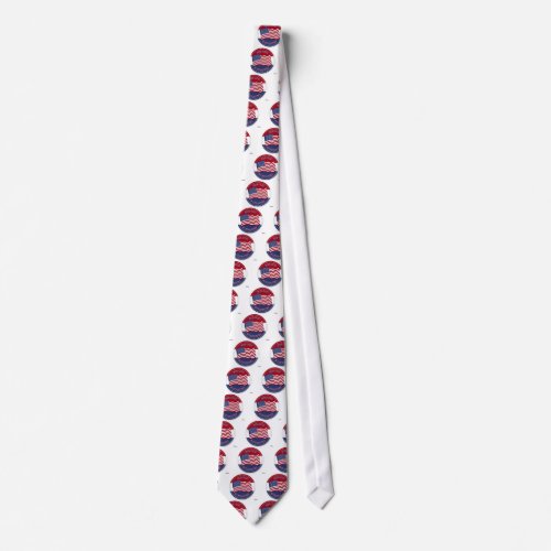 For God And Country _ round with 50 stars US Flag Neck Tie