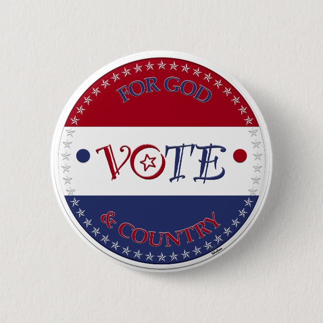 For God and Country VOTE Script Button (Front)