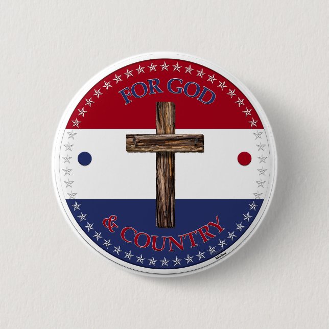 For God and Country with Cross Button (Front)