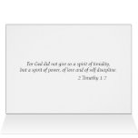 "For God did not give us a spirit of timidity"