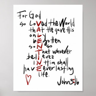 For God So Loved The World Bible Verse Jesus Is My Poster