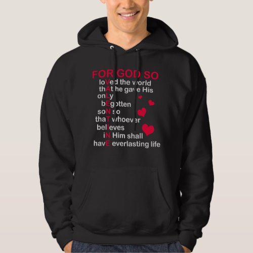 For God So Loved The World Christian Verse Valenti Hoodie