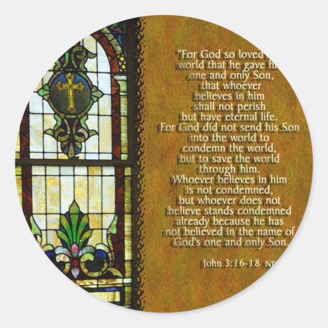 For God So Loved The World... Classic Round Sticker (Front)