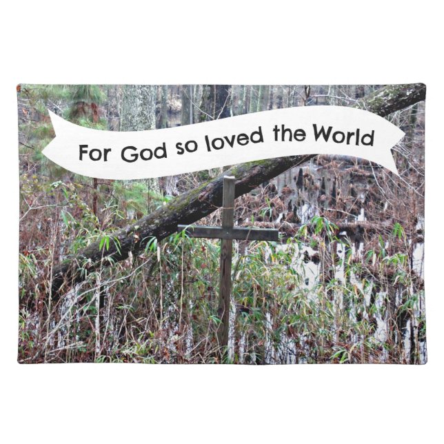 For God so loved the world... Cloth Placemat (Front)