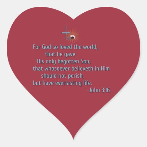 For God So Loved the World Heart Sticker