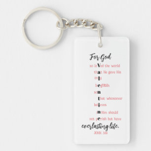 For God So Loved The World Personalized Gift Keychain