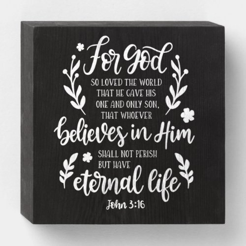 For God So Loved The World Wooden Box Sign
