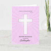 For Goddaughter Baptism, Glowing Cross