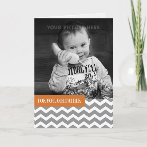 For Godfather on Fathers Day Custom Photo  Card