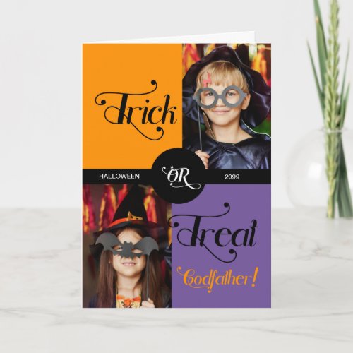 for Godfather Trick or Treat 2 Photo Halloween Card