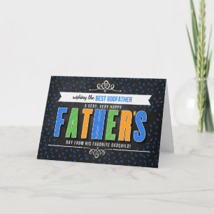 for Godfathers on Father's Day Colorful Typography Card