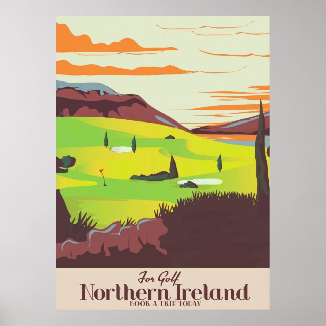 'For Golf' Northern Ireland Travel poster (Front)
