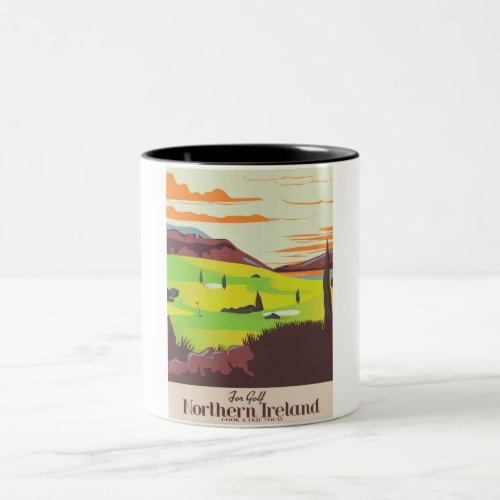 For Golf Northern Ireland Travel poster Two_Tone Coffee Mug
